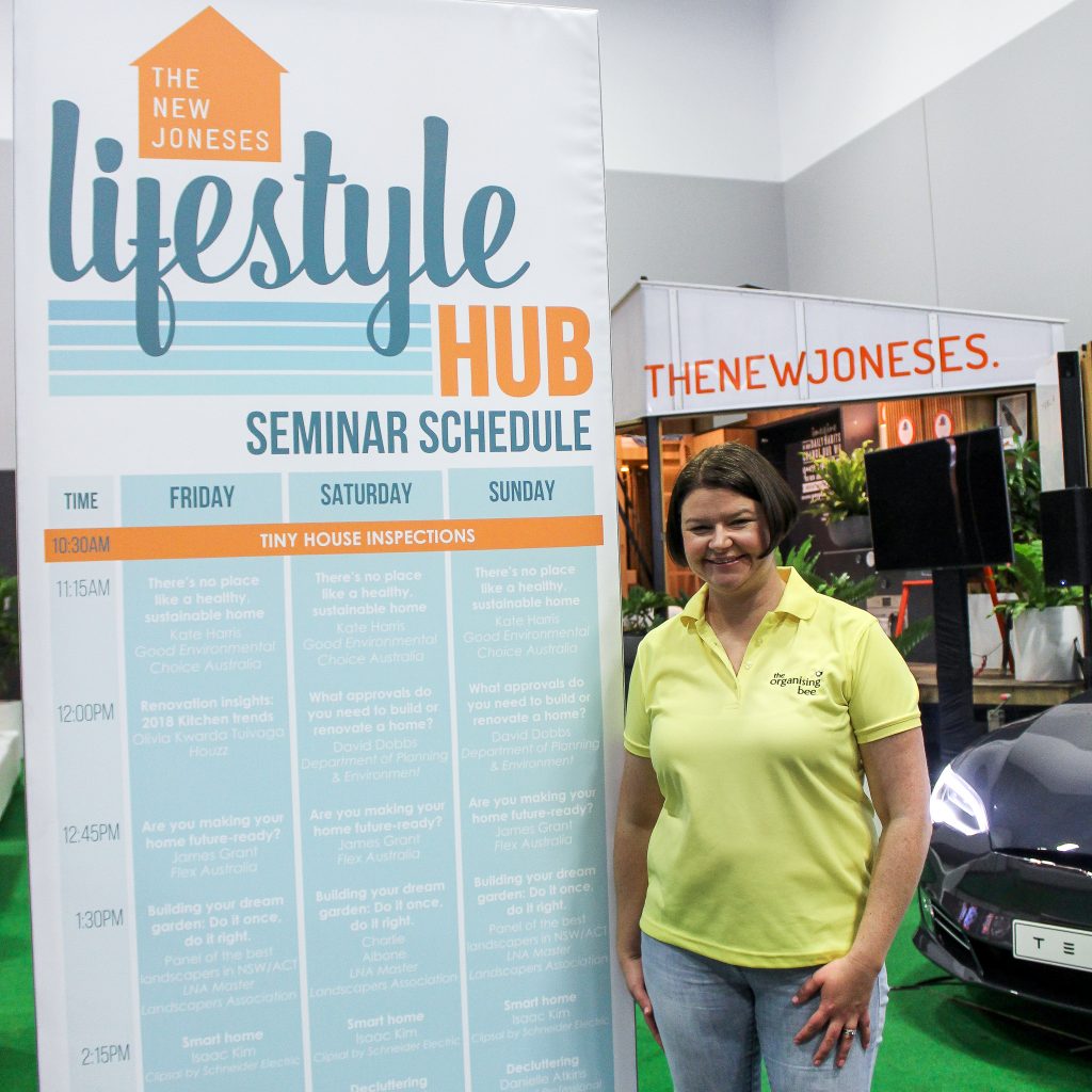 Amy Kennedy, The Organising Bee clutter-free living talk at HIA Home Show.