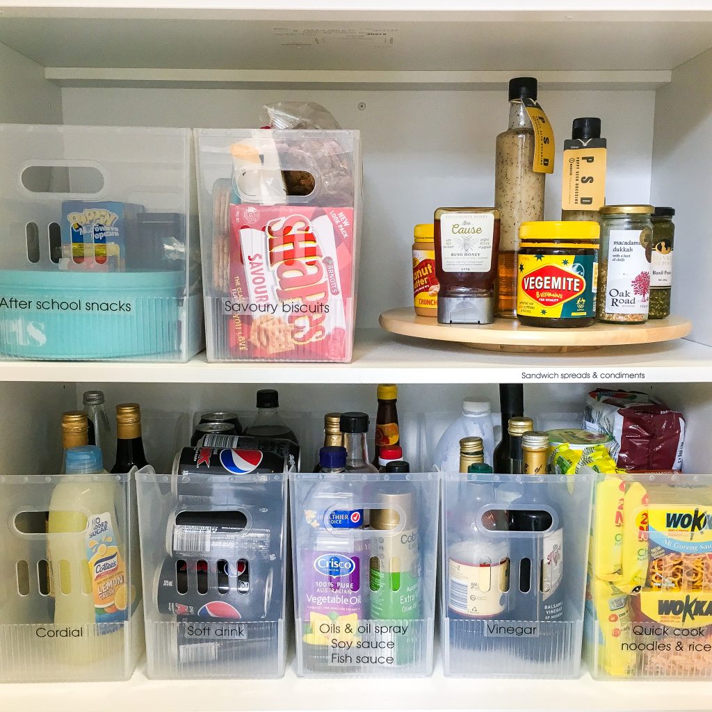 Organising pantry shelves